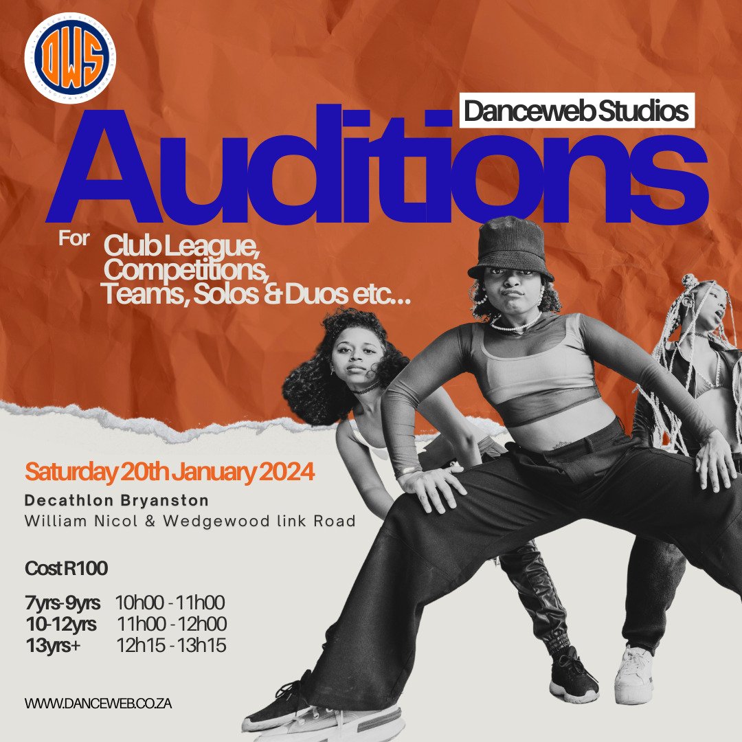 You are currently viewing Dance auditions for Club League, Competitions, Teams, Solo’s and more on 20 January 2024 at DanceWeb Studios